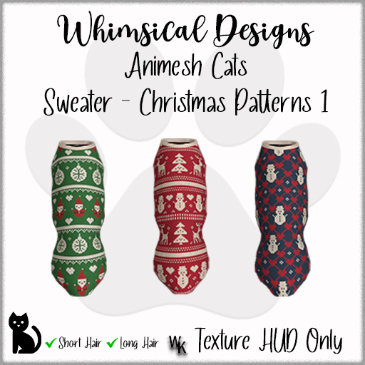 WD Cat Sweater Christmas Patterns 1