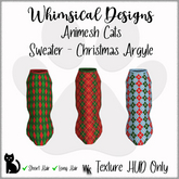 WD Cat Sweater Christmas Argyle