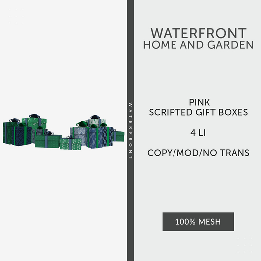 ♥ Waterfront Blue and Green Gift Boxes Scripted ♥ 