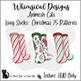 WD Cat Long Socks Christmas 25 Patterns