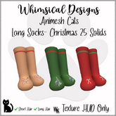 WD Cat Long Socks Christmas 25 Solids