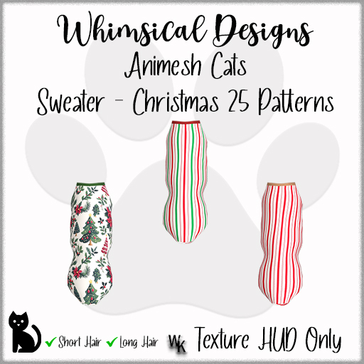 WD Cat Sweater Christmas 25 Patterns