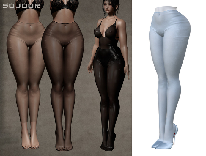 SOJOUR - Dafne sheer tights - blue