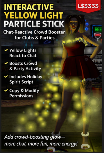 Interactive Yellow Light Particle Stick – Chat Reactive Crowd Booster with Holiday Spirit Script (Copy & Modify)