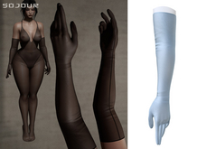 SOJOUR - Dafne sheer gloves - blue