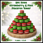 DFS Xmas Strawberry & Mint Macaron Tower - ACTUAL ITEM