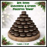 DFS Xmas Chocolate & Cream Macaron Tower - ACTUAL ITEM
