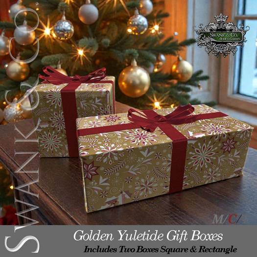 Swank & Co. Golden Yuletide Christmas Gift Boxes 