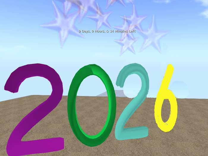 2026 Sculpture rotates/ particles, countdown