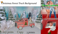 Christmas Forest Truck Background (with poses)