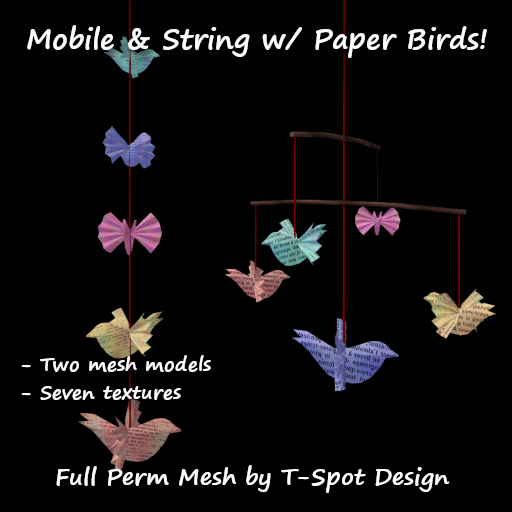 T-Spot Mesh - Mobile & String w/ Paper Birds - FP - LI=1.3-1.5