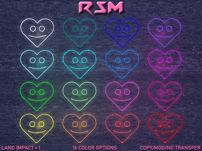 Neon Smiling Heart