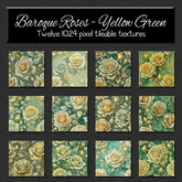 *Wallflowers* Baroque Roses - Yellow Green
