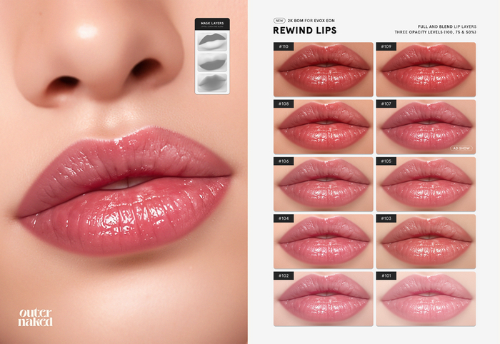 outernaked #evox - rewind lips [fatpack]