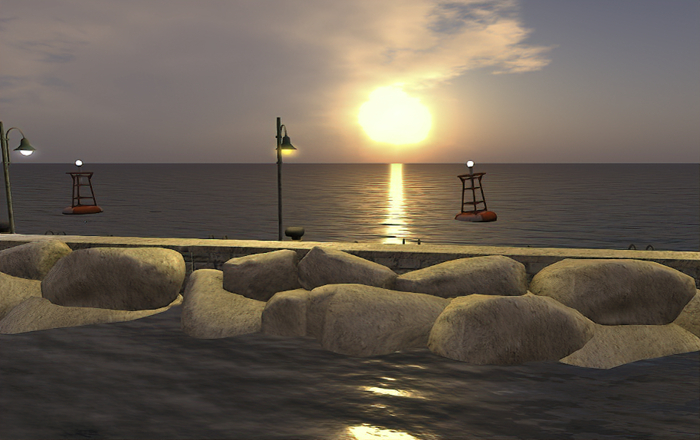 Harbor Breakwater with Seating & Adjustable Lights
