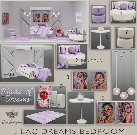 01 Bee Designs Lilac Dreams RARE 1