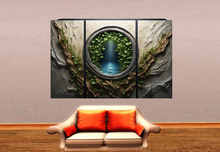 Green Landscape Wall Sticker with Tryptic frame 1