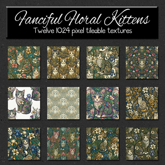 *Wallflowers* Fanciful Floral Kittens