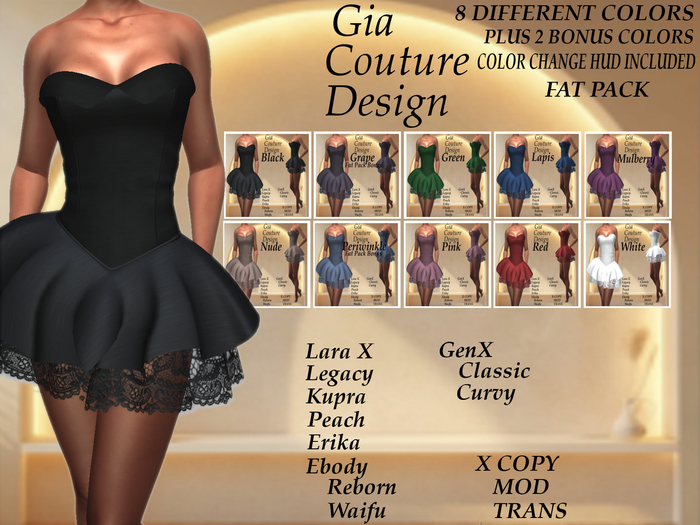 "GCD" Taylor Lace Dress FAT PACK