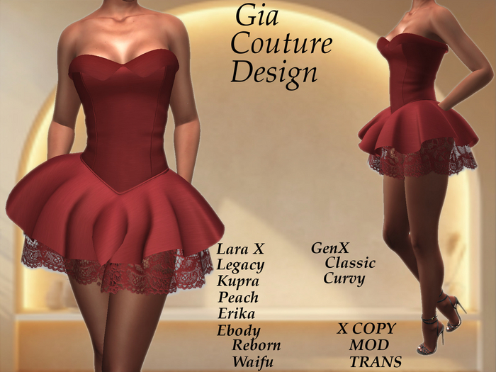 "GCD" Taylor Lace Dress Red