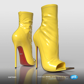 [Gos] Carmen Latex Booties - Yellow