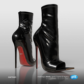 [Gos] Carmen Latex Booties - Black
