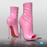 [Gos] Carmen Latex Booties - Bubblegum