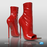 [Gos] Carmen Latex Booties - Crimson