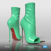 [Gos] Carmen Latex Booties - Jade