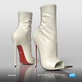 [Gos] Carmen Latex Booties - White