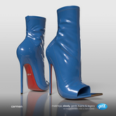 [Gos] Carmen Latex Booties - Royal Blue