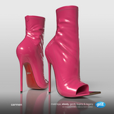 [Gos] Carmen Latex Booties - Raspberry