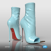 [Gos] Carmen Latex Booties - Light Blue