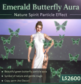Emerald Butterfly Aura – Nature Spirit Particle Effect Copy Only