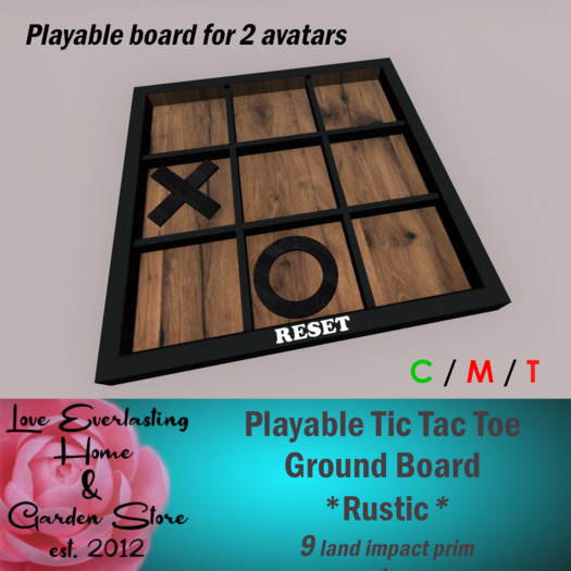 LE ~ Tic Tac Toe Ground Board *Rustic v1.4* 