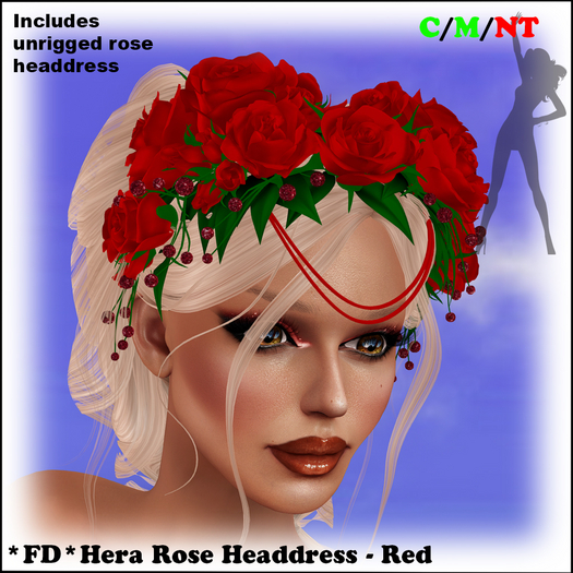 *FD* Hera Rose Headress [Boxed] Scarlette