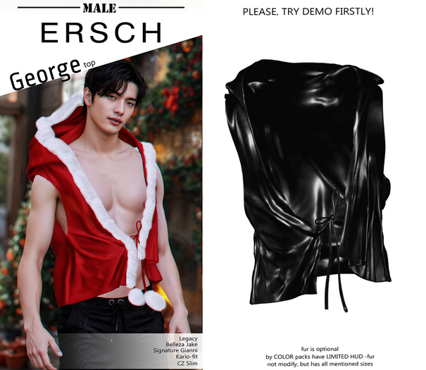 ERSCH - George top -black leather-