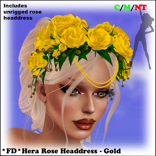 *FD* Hera Rose Headress [Boxed] Gold
