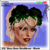 *FD* Hera Rose Headress [Boxed] Black