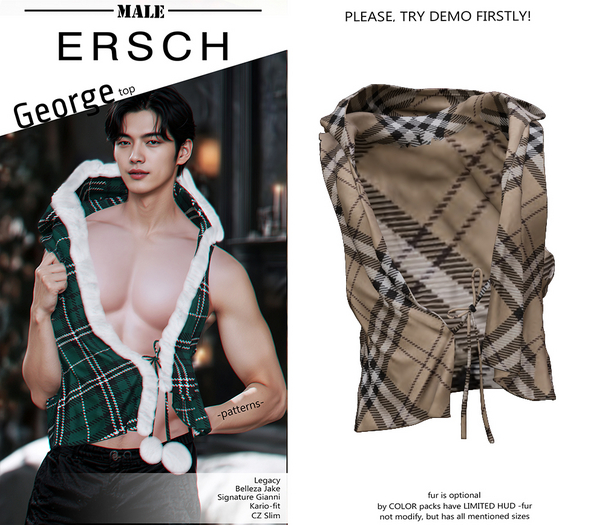 ERSCH - George top pat -plaid beige-