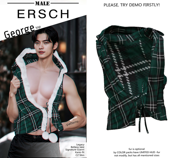 ERSCH - George top pat -plaid green-