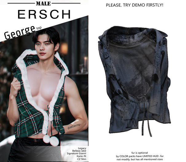 ERSCH - George top pat -art denim-