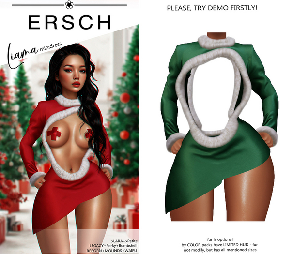 ERSCH - Liama MiniDress -green-