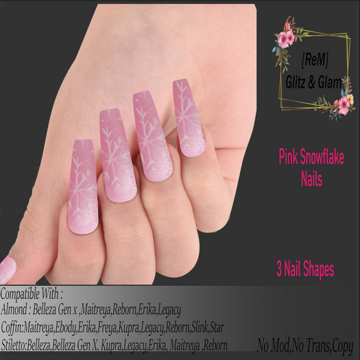 [ReM] Pink Snowflake [3 Shapes]