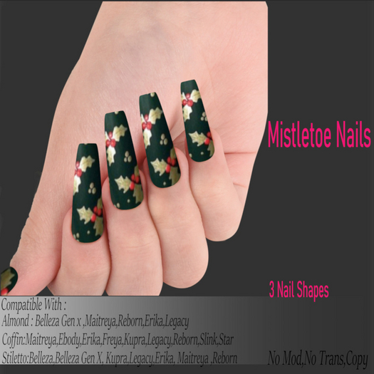 [ReM] Mistletoe Nails (3 Shapes)