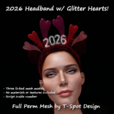 T-Spot Mesh - 2026 Headband w/ Glitter Hearts - FP - LI=1.8