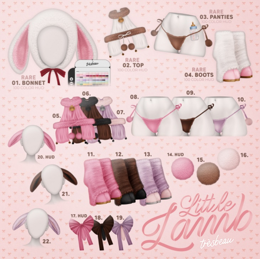 tres beau. little lamb Perky RARES Set