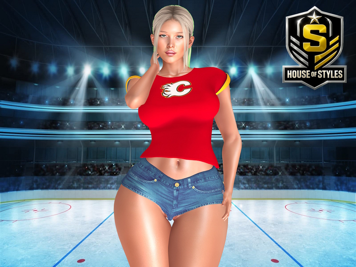 Calgary Flames Ladies Tee (Red)