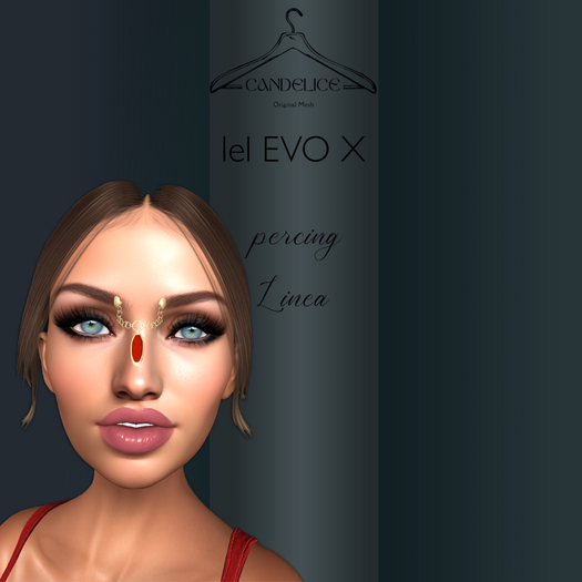 Add me - Lelutka - Percing Noze Linea Gold Red
