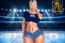 Edmonton Oilers Ladies Crop Tee (Navy)